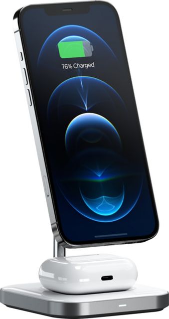 Satechi 2-in-1 Magnetic Wireless Charging Stand, 5.47 x 3.54 x .51in, Space Gray