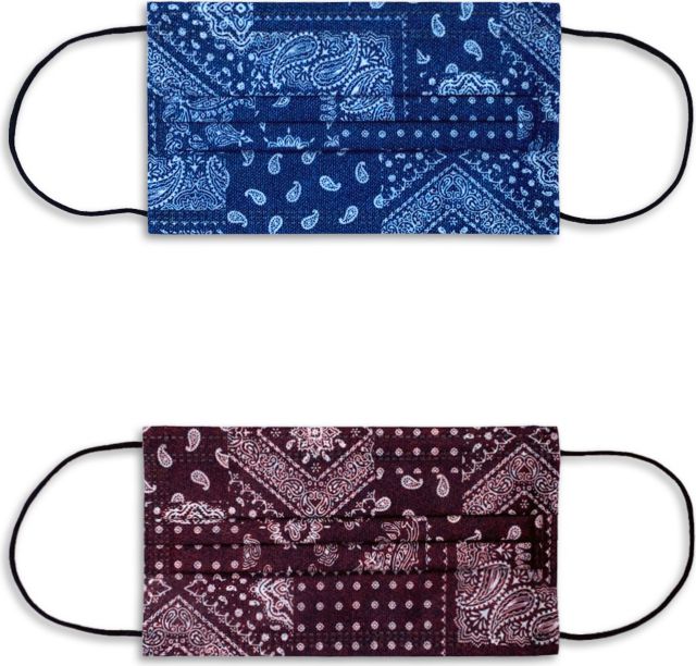 DISPOSABLE MASK NAVY BANDANA 12-PACK AND BURGUNDY BANDANA 12-PACK (24 TOTAL MASKS) - ONLINE ONLY