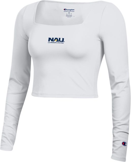 Northern Arizona Lumberjacks Women's Square Neck Cropped Long Sleeve T-Shirt