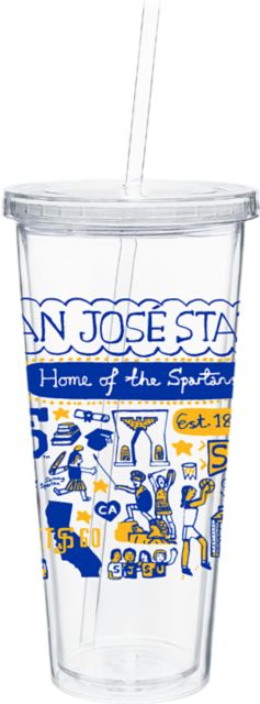 San Jose State University Spartan Bookstore Julia Gash 20 oz. Tumbler with Straw