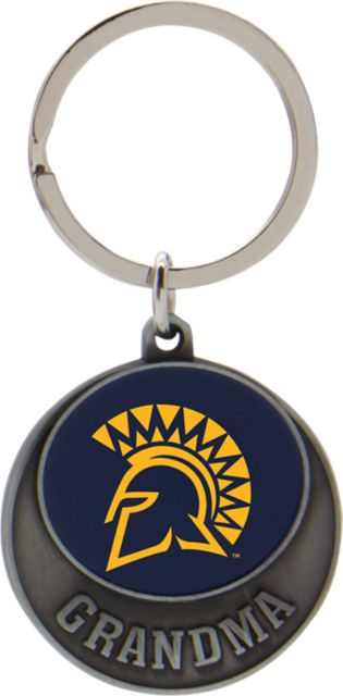 San Jose State University Spartan Bookstore Grandma Pewter Keychain