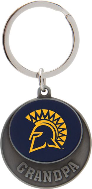 San Jose State University Spartan Bookstore Grandpa Pewter Keychain