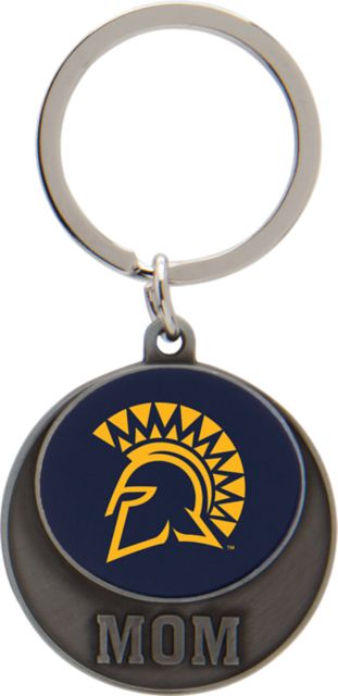 San Jose State University Spartan Bookstore Mom Pewter Keychain