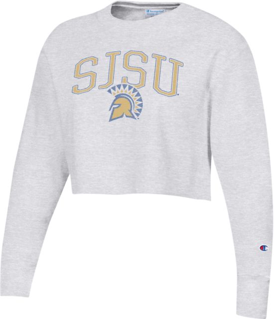 San José State University Spartans Women's Reverse Weave Crop Crewneck Sweatshirt