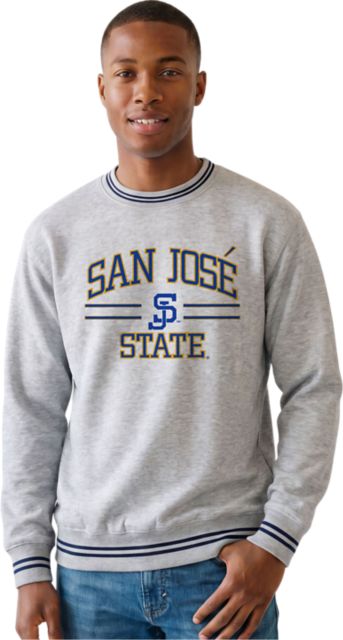 San José State University Spartans Striped Ribbed Crewneck Sweatshirt