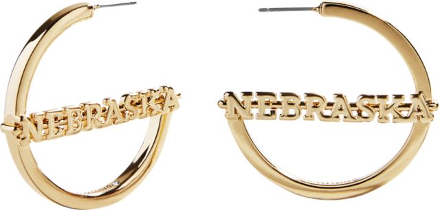Nebraska Huskers Hoop Logo Earrings