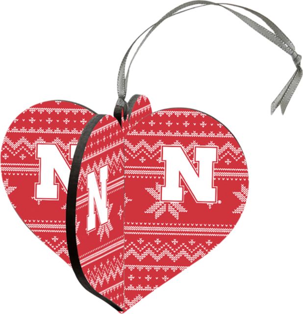 Nebraska Huskers 3D Heart Ornament