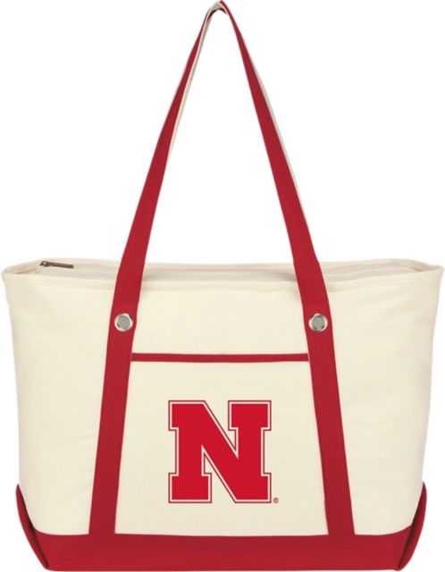 Nebraska Huskers Canvas Zippered Tote Bag