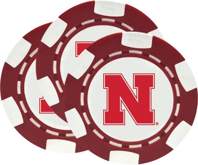 Nebraska Huskers Chip Ball Marker 3 Pack