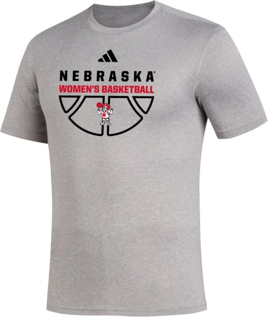Nebraska Huskers Adidas Creator Performance Tee Nebraska Womens Basketball with Mascot - ONLINE ONLY