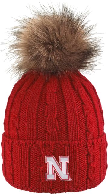 Nebraska Huskers Women's Fur Pom Beanie
