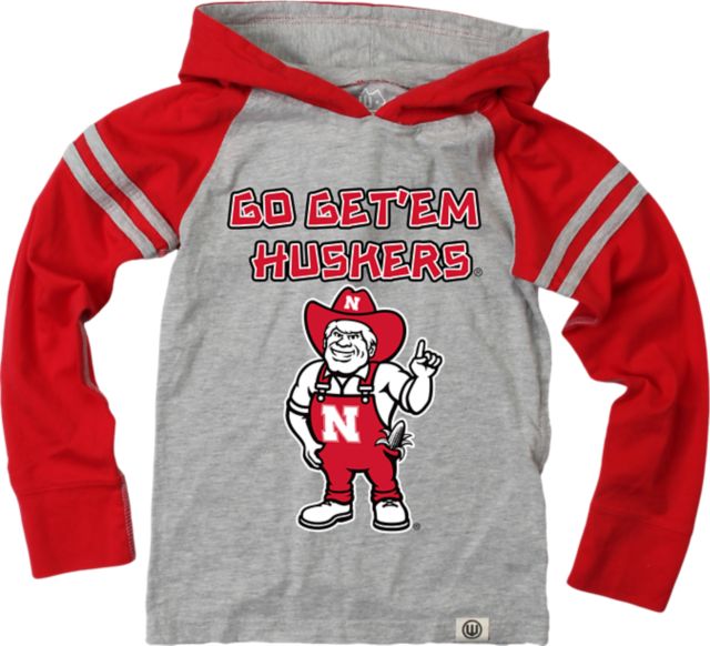 Nebraska Huskers Toddler Boys Hooded Raglan Long Sleeve T-Shirt