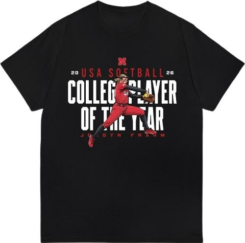 Nebraska Huskers Softball Jordyn Frahm College Player of the Year Short Sleeve T-Shirt