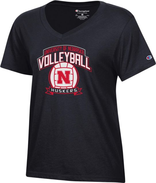Nebraska Huskers Volleyball Women's V-Neck Short Sleeve T-Shirt