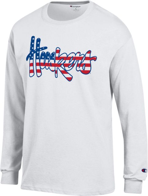Nebraska Huskers Flag Long Sleeve T-Shirt