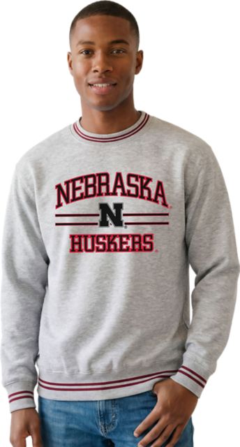 Nebraska Huskers Striped Ribbed Crewneck Sweatshirt