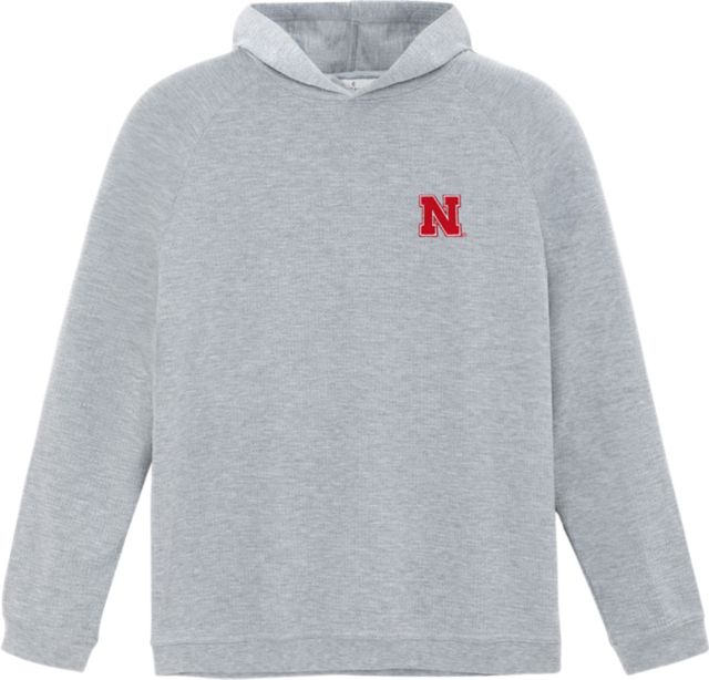 Nebraska Huskers Waffle Hooded Long Sleeve T-Shirt