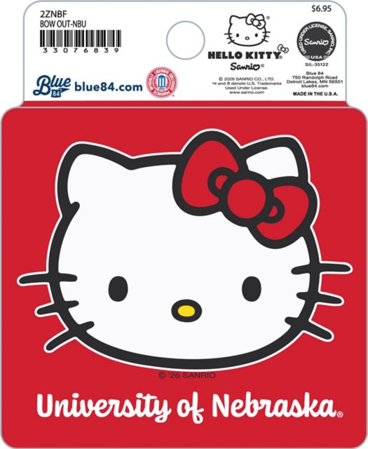 Nebraska Huskers Hello Kitty Full Size Sticker