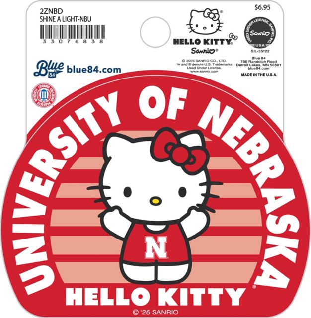 Nebraska Huskers Hello Kitty Full Size Sticker