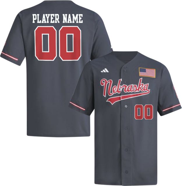Nebraska Huskers Baseball adidas Player Name Replica Jersey