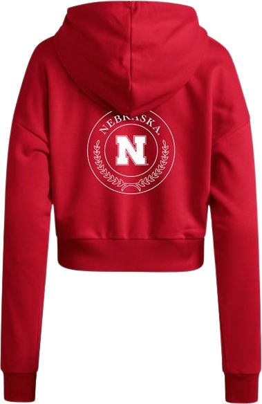 Nebraska Huskers 3 Stripe Women's Crop Hooded Sweatshirt
