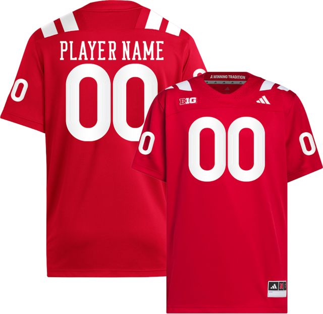 Nebraska Huskers Football adidas Player Name Replica Jersey