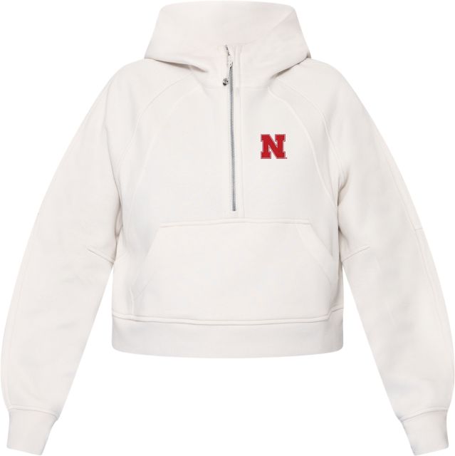 Nebraska Huskers Women's Oversized 1/2 Zip Hooded Sweatshirt