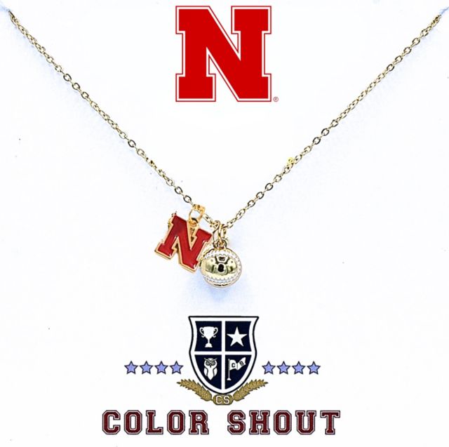 Nebraska Huskers Softball Charm Necklace