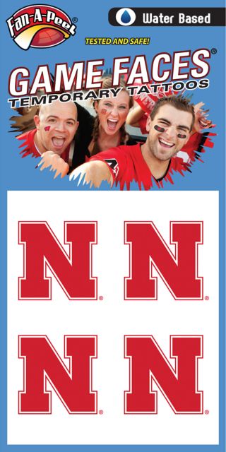 Nebraska Huskers Tattoo - 4 Pack