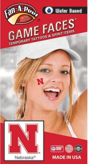 Nebraska Huskers Tattoo 4-Pack