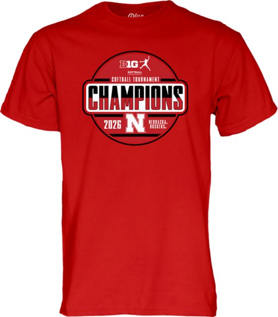 Nebraska Huskers Softball 2026 Big 10 Champions Locker Room Short Sleeve T-Shirt