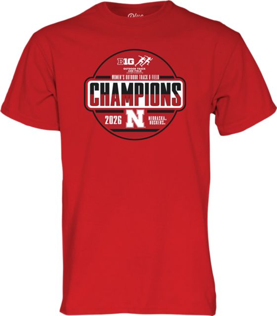 Nebraska Huskers Softball 2026 Big 10 Champions Locker Room Short Sleeve T-Shirt