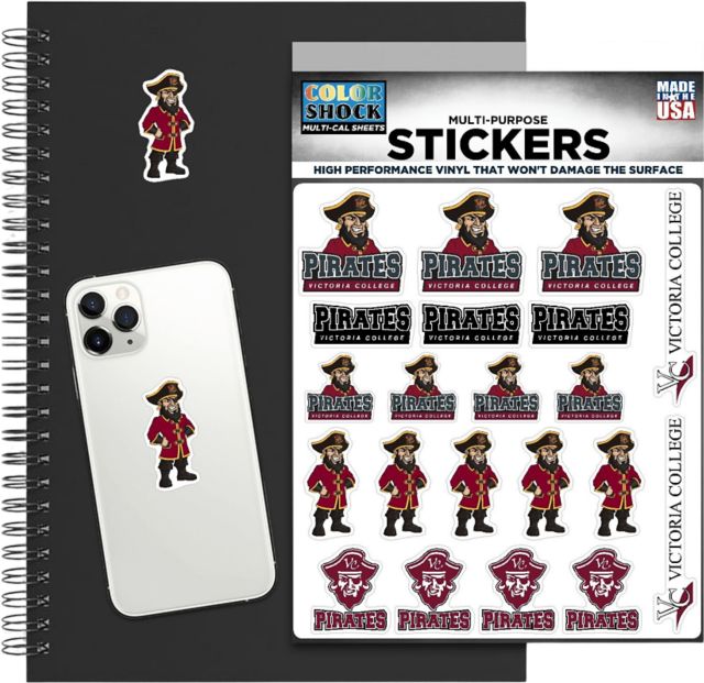 Victoria College Pirates Sticker Sheet