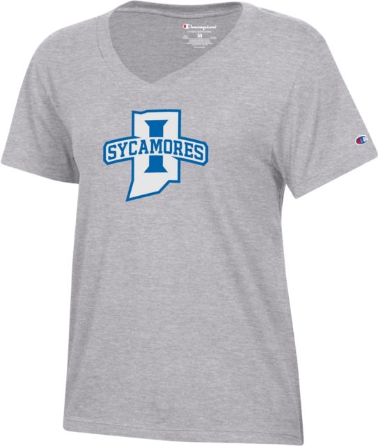 Indiana State University Sycamores Women's V-Neck Short Sleeve T-Shirt