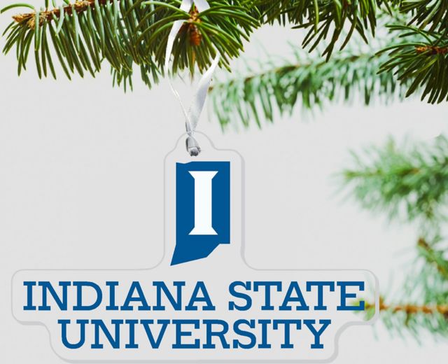 Indiana State University 3'' x 4'' Etched Plexiglass Ornament