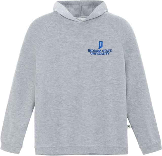 Indiana State University Waffle Hooded Long Sleeve T-Shirt