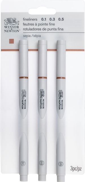 FINELINER SEPIA ASSORTED NIBS SET/3