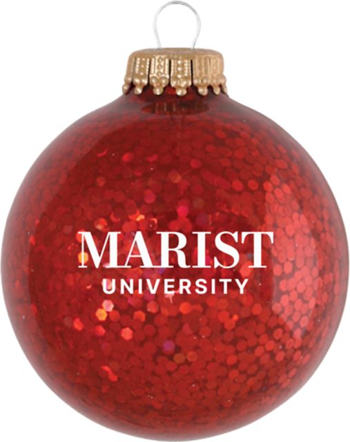Marist University Red Foxes Sparkle Ornament Ball