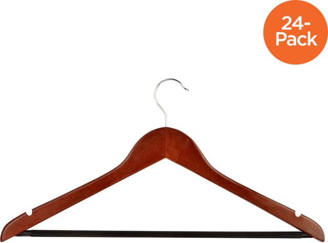 Honey Can Do Maple Wood Clothes Hangers, 24 Pack 