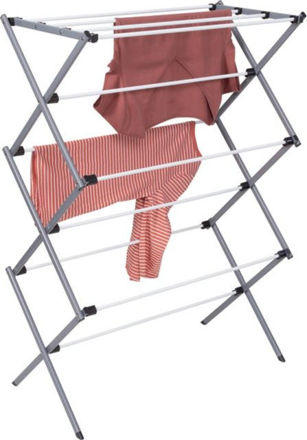 Gray and White Collapsible Clothes Drying Rack - ONLINE ONLY: Fordham  University