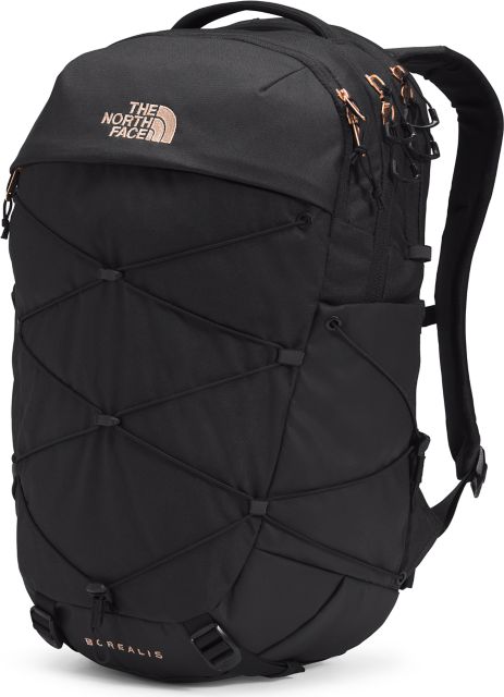 Black and rose shop gold north face backpack