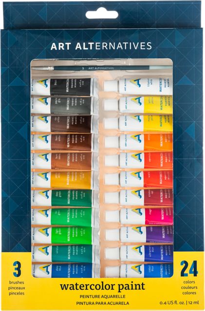 Art Alternatives Economy Watercolor Set, 12ml Tubes, 24-Color Set