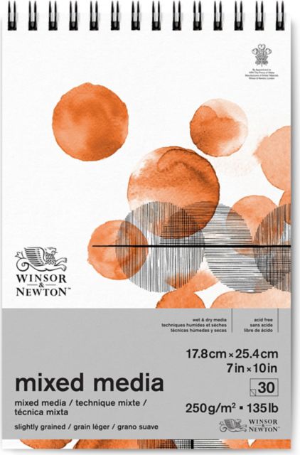 MIXED MEDIA PAD WIREBOUND 250G 7X10 30 SHEETS