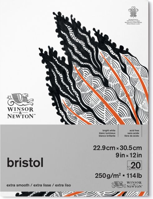 BRISTOL PAD SMOOTH 250G 9X12 20 SHEETS