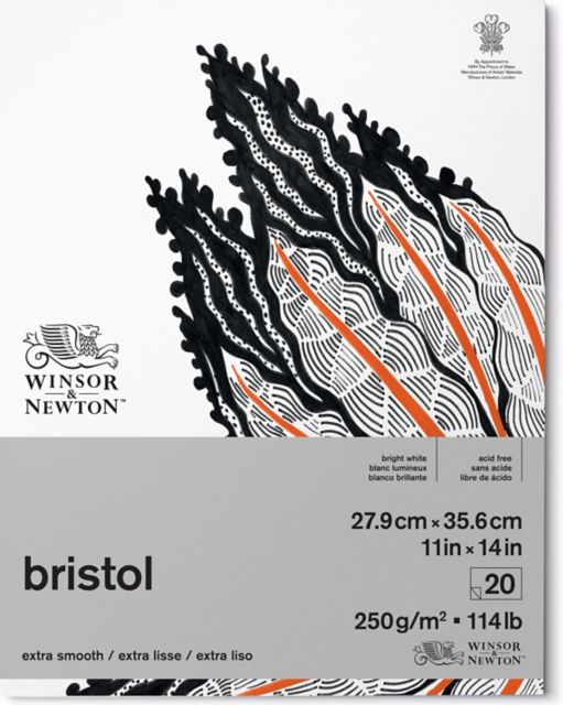 BRISTOL PAD SMOOTH 250G 11X14 20 SHEETS