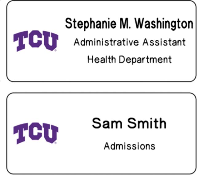 TCU NAME BADGE