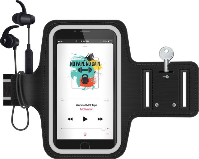 HyperGear ActiveGear Wireless Earphones and Sport Armband Set, Black