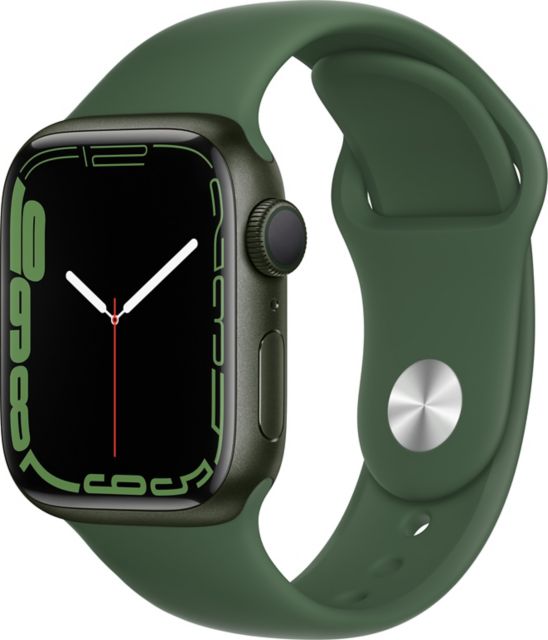 APPLE WATCH SERIES 7 GPS, 41MM GREEN ALUMINUM CASE WITH CLOVER SPORT BAND -  REGULAR - ONLINE ONLY