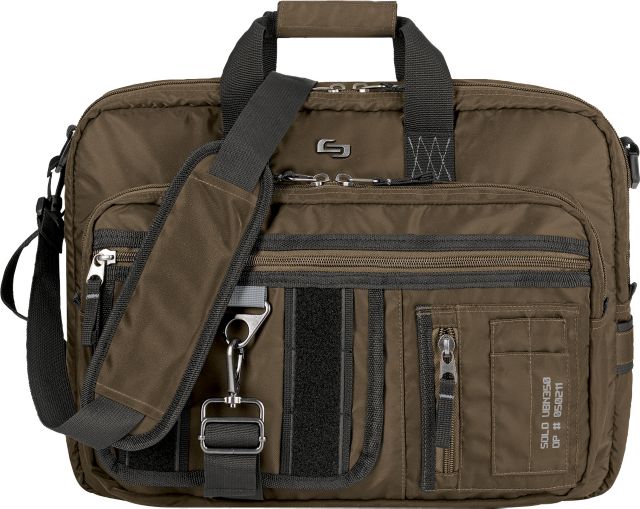 Solo New York Zone Hybrid Briefcase Backpack 17.5in Khaki ONLINE ONLY Dartmouth College