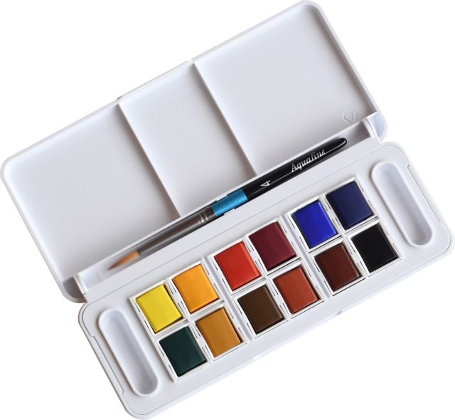 AQUAFINE WATERCOLOR 12-PAN TRAVEL SET